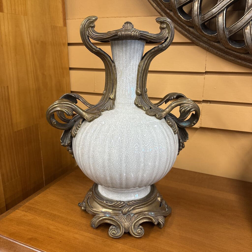 Reproduction Louis XV PorcelinVase/Urn w Bronze Mounted Base