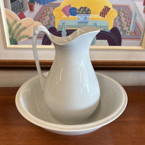 Antique Alfred Maekin White Pitcher & Wash Basin