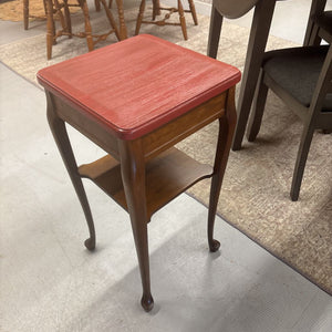 Small Square Side Table w Red Top