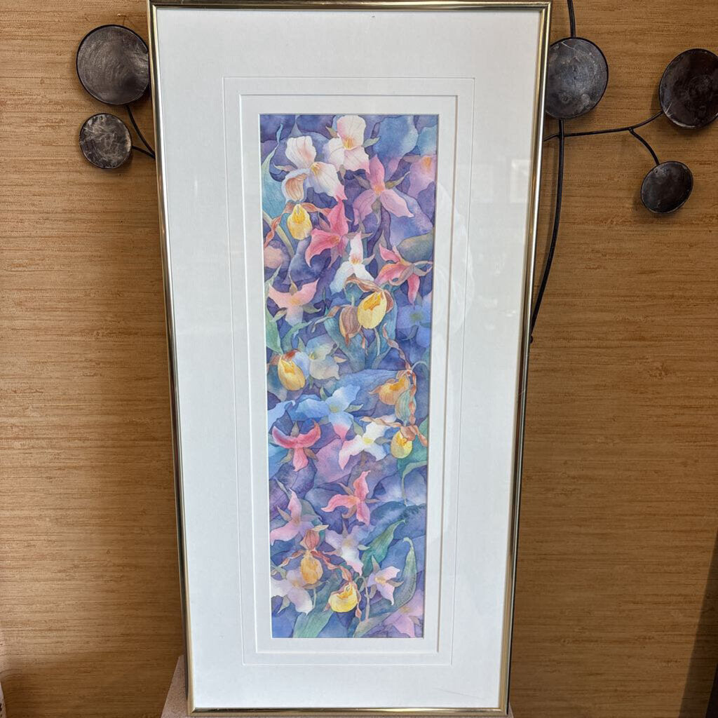 Original Waterolour Multi Coloured Iris by Catherine Edmonds