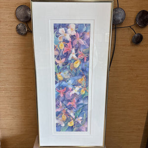 Original Waterolour Multi Coloured Iris by Catherine Edmonds