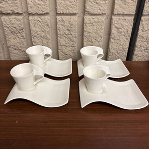 Set of 4 Villeroy & Boch Espresso & Saucer Set