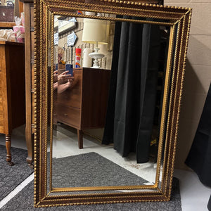 Ornate Mirror w Multi-layered Bronze, Red and Black Accents