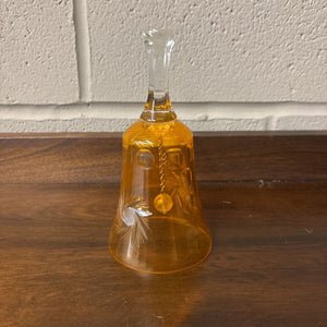 Vintage Bohemian Czech Amber Glass Bell