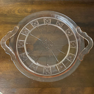 Vintage Pink Depression Glass Tray