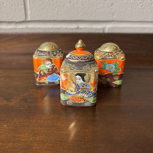 3 PCS Imari Style Hand Painted Japanese Cruet Set