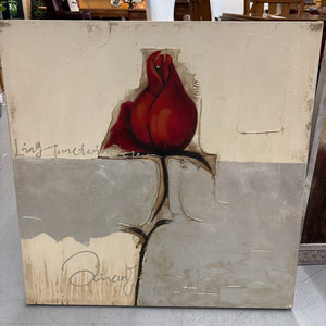 MIxed-Media Canvas "Living Function Balance" w Rose