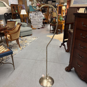 Brushed Silver Floor Lamp w Decorative Crystal Shade