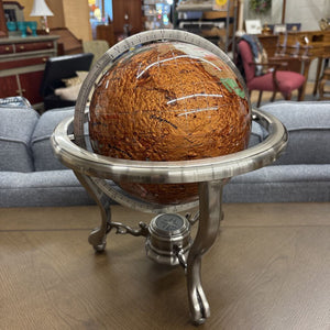 Globe in Chrome Cradle Base