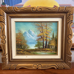 Vintage Framed "Autumn Air" Original Oil Painting on Canvas-Artist Unknown