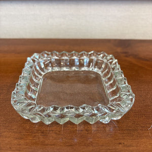 Square Glass Trinket Dish w Cut Edge