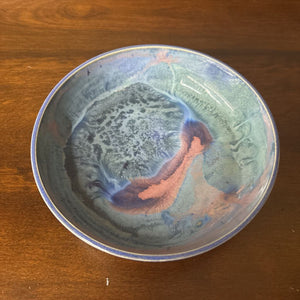 Abstract Ocean Blue Pottery Dish