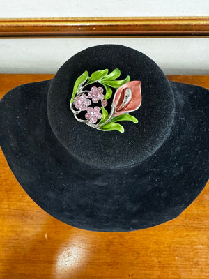 Broach w Cala Lily, 3 Pink Flowers