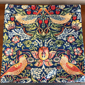 William Morris "Strawberry Theif" Navy, Red, & Green Pattern Pillowcase