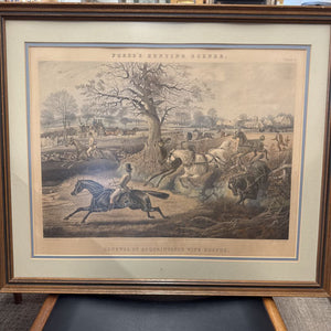 'Renewal of Acquaintance w Hounds' Fore's Hunting Scenes - Intaglio Print