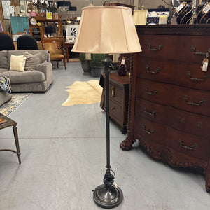 House of Troy Bronze Finished Floor Lamp w Beige Lamp Shade