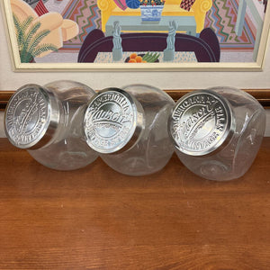 Set of 3 Mason Jar Tilted Glass Containers