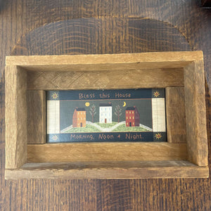 Bless This House Morning, Noon, & Night Small Wooden Sign