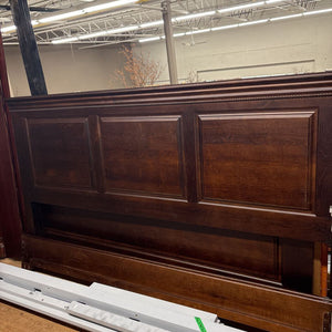 Vokes King Sized Solid Maple, Dark Stained Bedframe w HB, FB, Side Rails, Slates