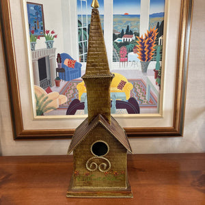 Decorative Metal Church Birdhouse