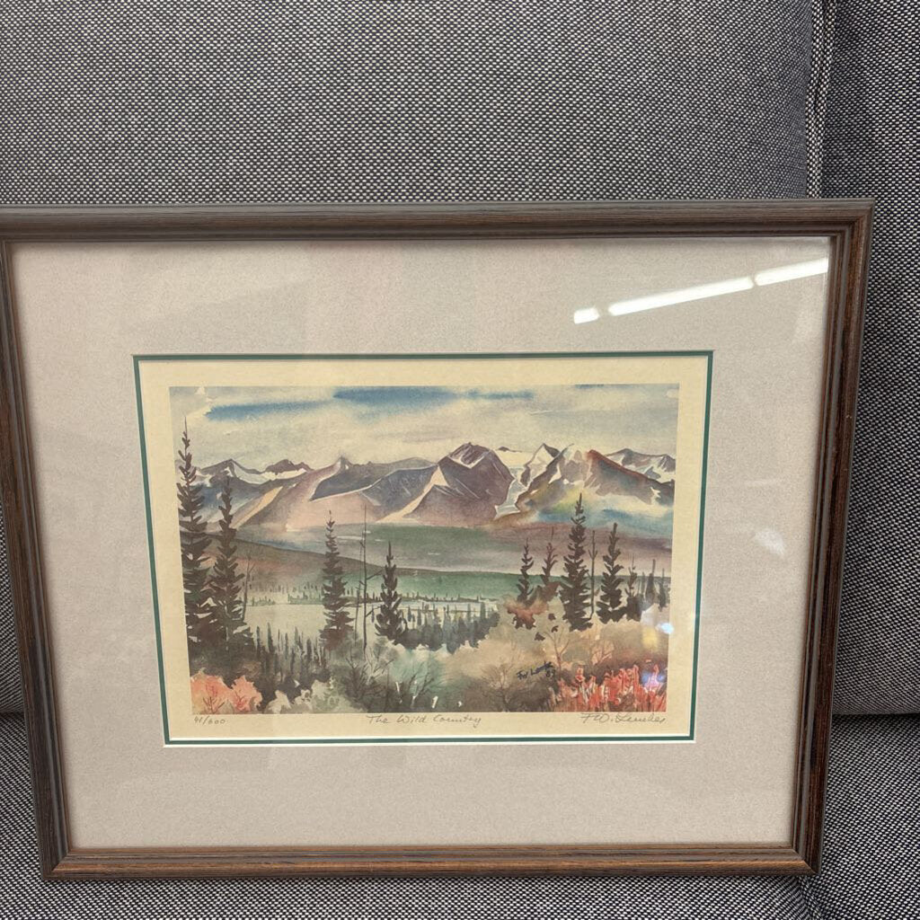 Watercolour Print Titled "The Wild Country" by Fredrick Lemke