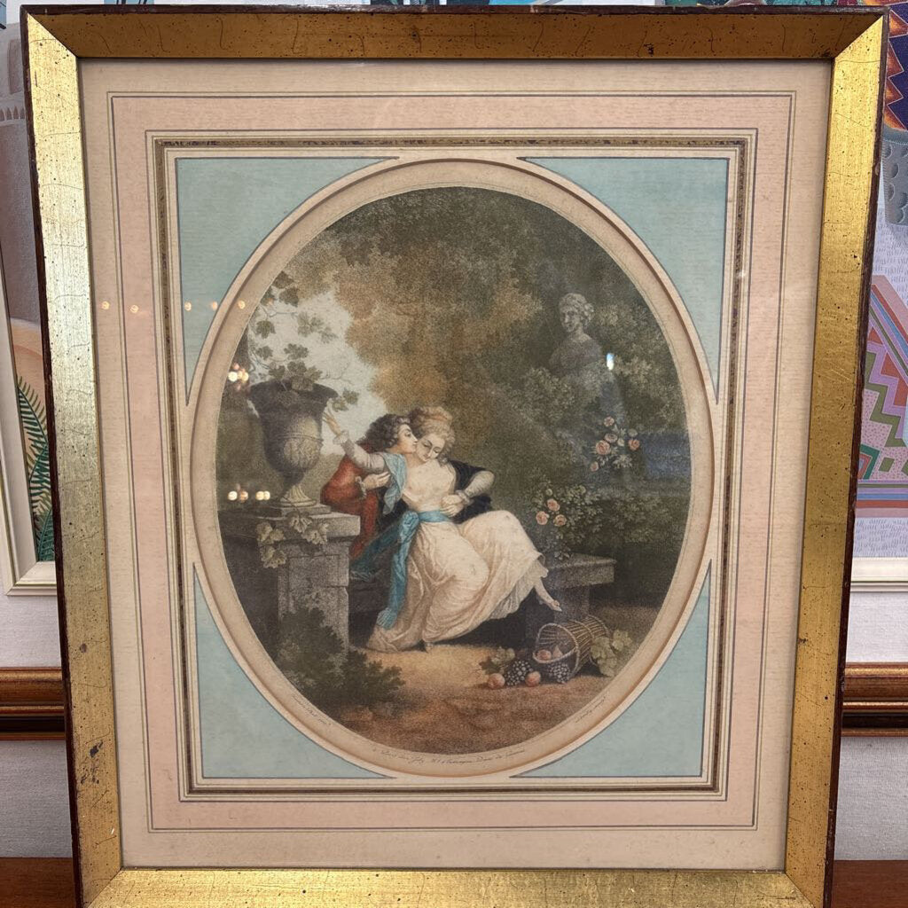 Framed Print "The Upset Basket" by Jean-Frederic Schall in Gold Frame