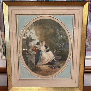 Framed Print "The Upset Basket" by Jean-Frederic Schall in Gold Frame
