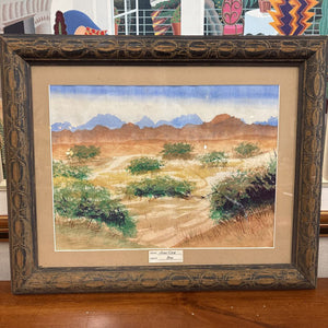 Desert Landscape Orig. WC Painting by J. Cox