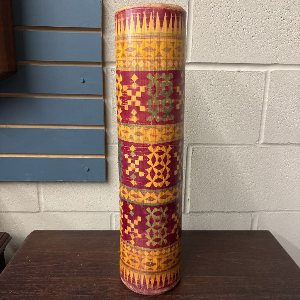 Asian Hardwood Decorated Vase