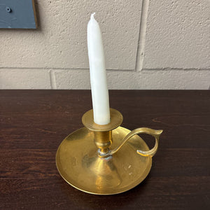 Brass Candle Stick Holder w Rounded Handle