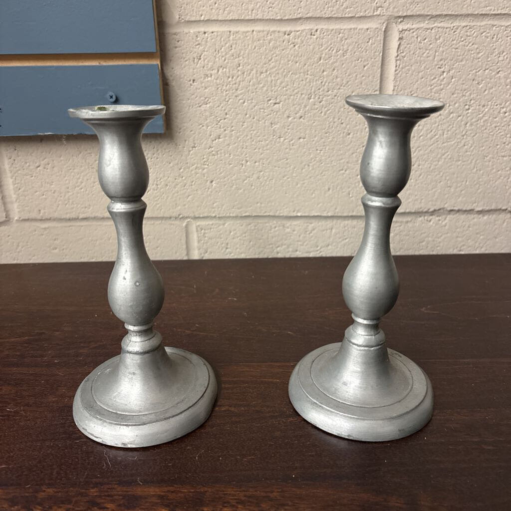 PAIR of Peweter Candlesticks