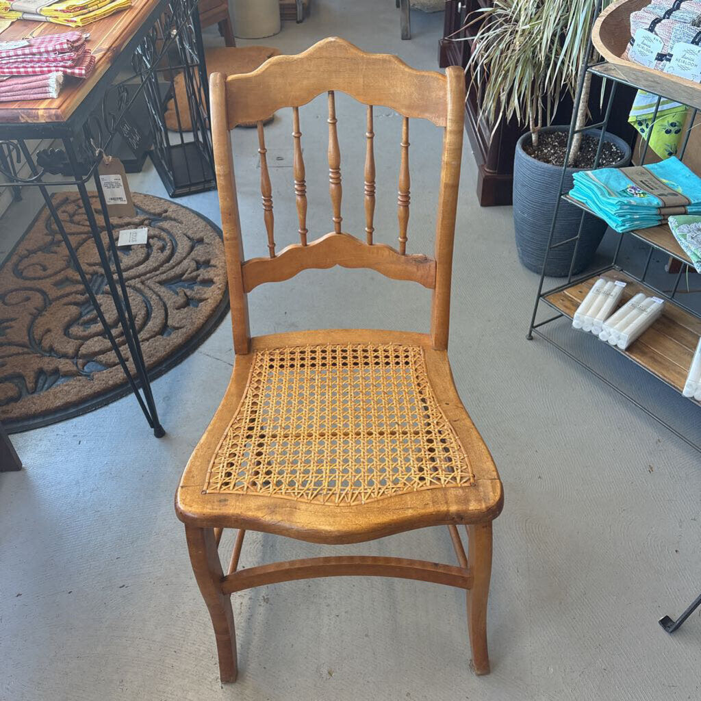 Solid Maple Chair w Cane Seat