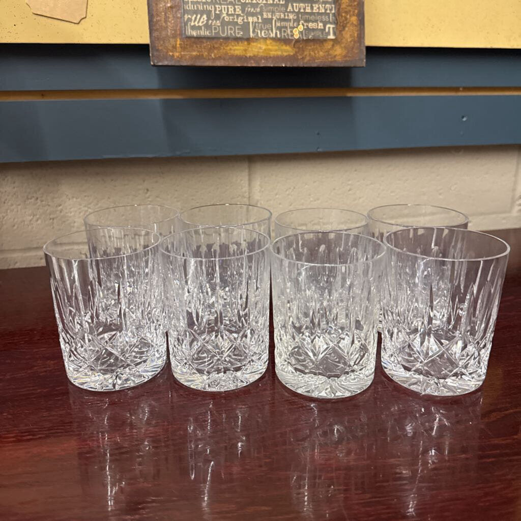 Cut Crystal Old-Fashioned Whiskey Glasses - SET OF 8