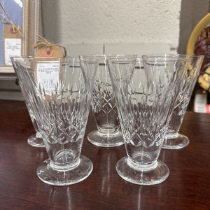 Cut Crystal Footed Hi Ball Glasses - SET OF 5