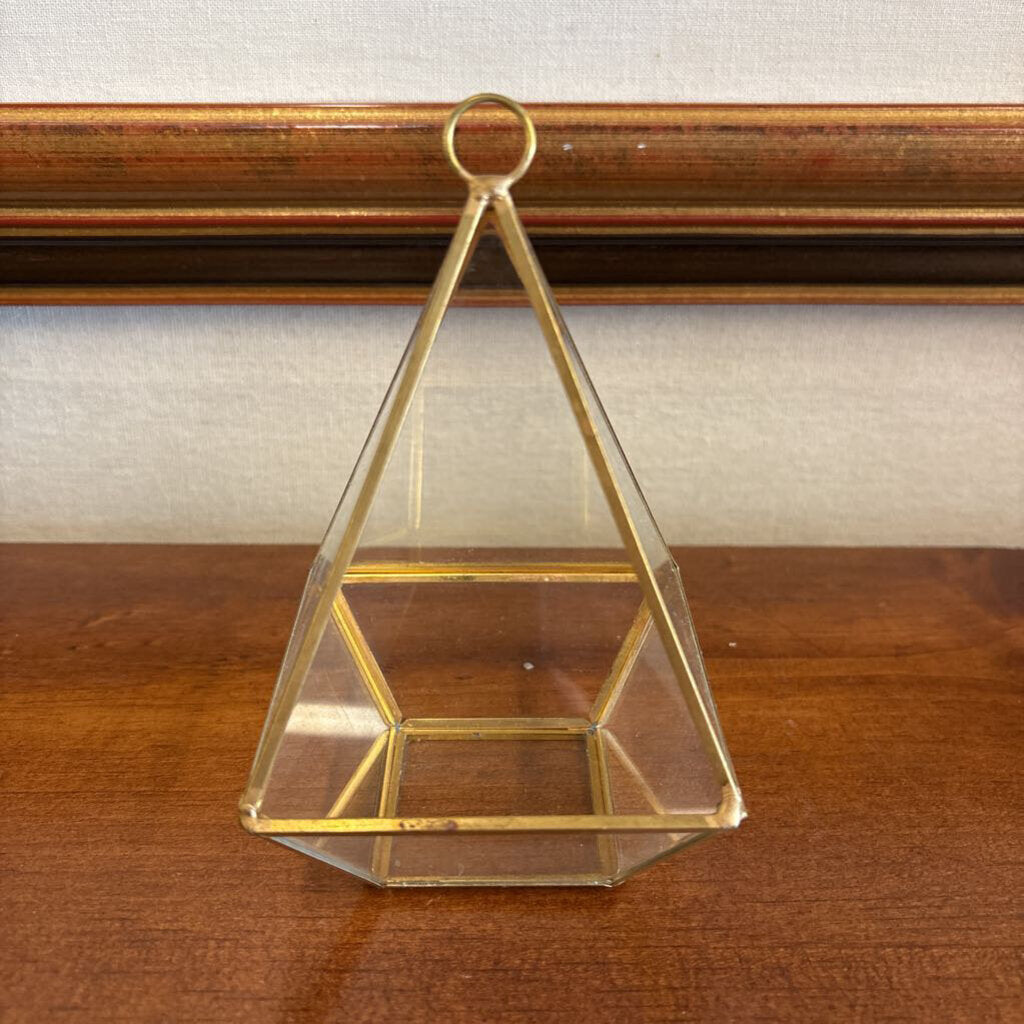 Mini Gold Geometric Glass Tealight Holder