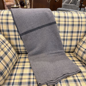Grey 100% Wool Blanket-Made in Quebec