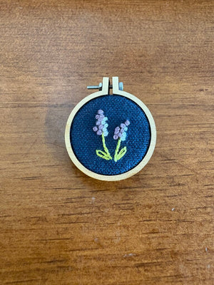 Handmade Embroidered Lavender Brooch-Made in Kingston