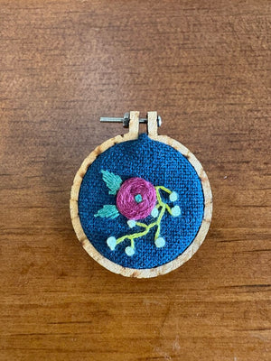 Handmade Embroidered Floral Brooch-Made in Kingston