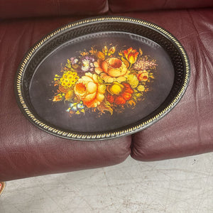 Vintage Toleware Floral Tray