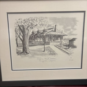Numbered Pencil Sketch "Ontario Street Kingston Station"