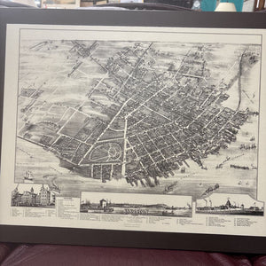 1875 Birds Eye View Map of Kingston