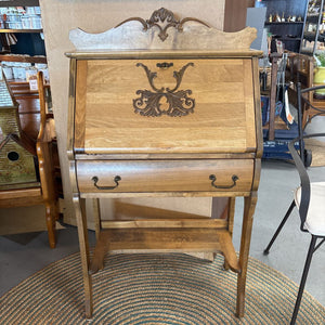 Antique Solid Oak Secretary Desk