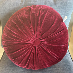 Round Velvet Cushion w Centre Button