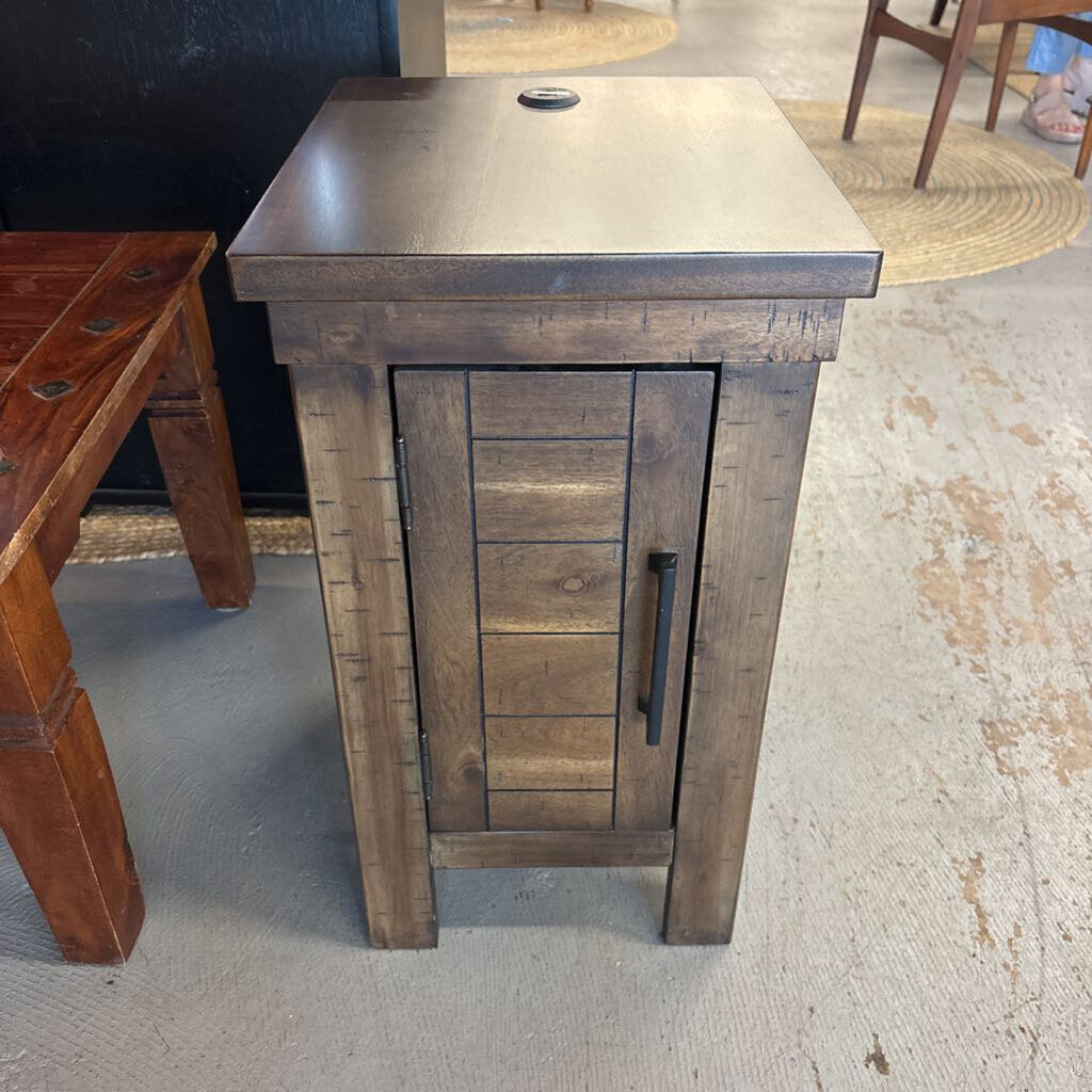 Ashley Home Store Greyish Brown Side End Table w USB Port