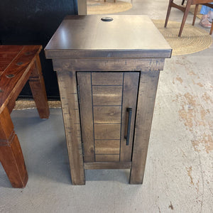 Ashley Home Store Greyish Brown Side End Table w USB Port