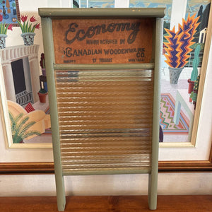 Antique "Economy" Glass Canadian Woodware Washboard