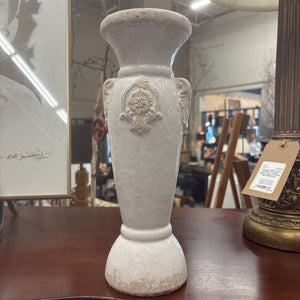 Cream Ceramic Pedestal Candleholder