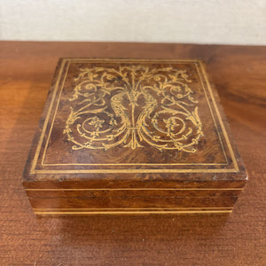 Vintage Decorative Trinket Box w Marquetry Inlay