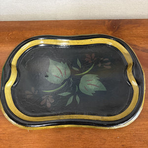 Vintage Hand-Painted Metal Toleware Serving Tray