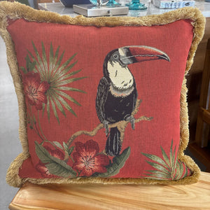 NEW - Woven Toucan Tapestry Pillow - Iosis Paris